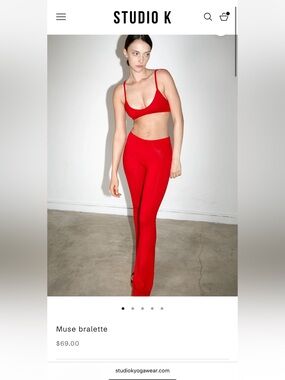 Studio k muse bralette hot rouge red M Okeo Tex ecovera Lenzing Pilates yoga